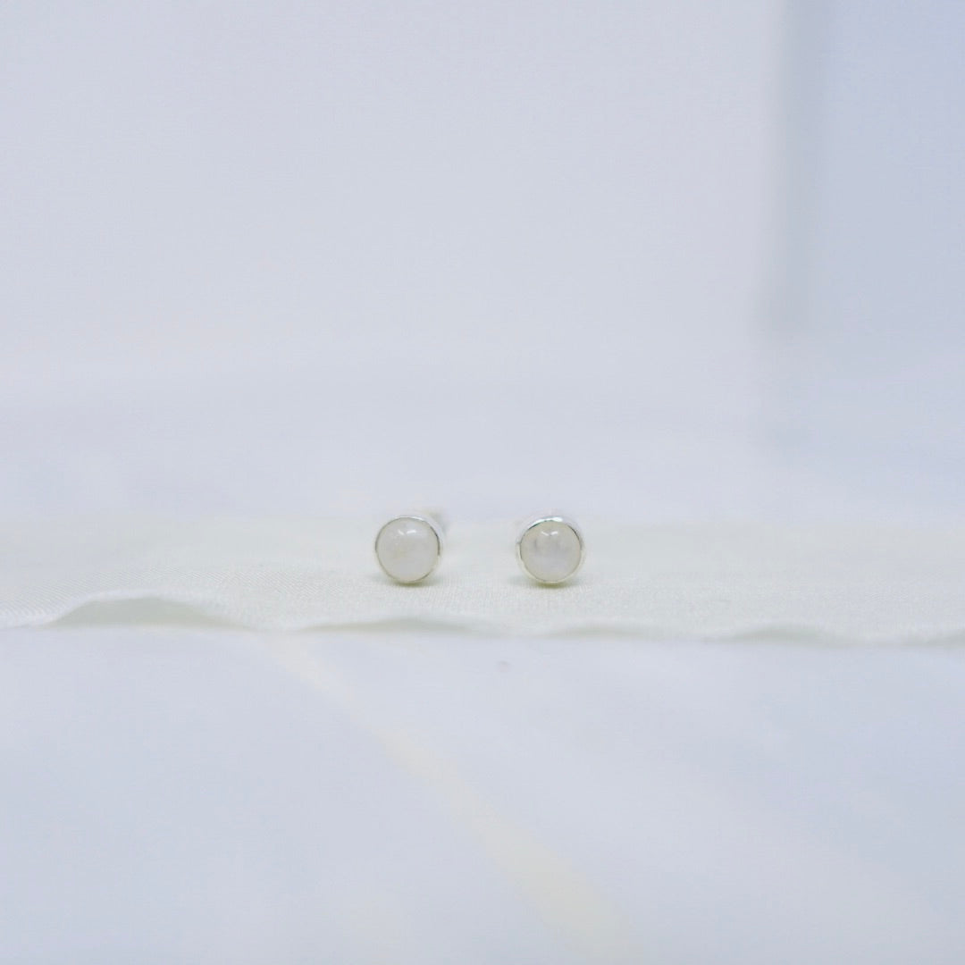 'Friendship/Connection' Rainbow Moonstone Stud Earrings
