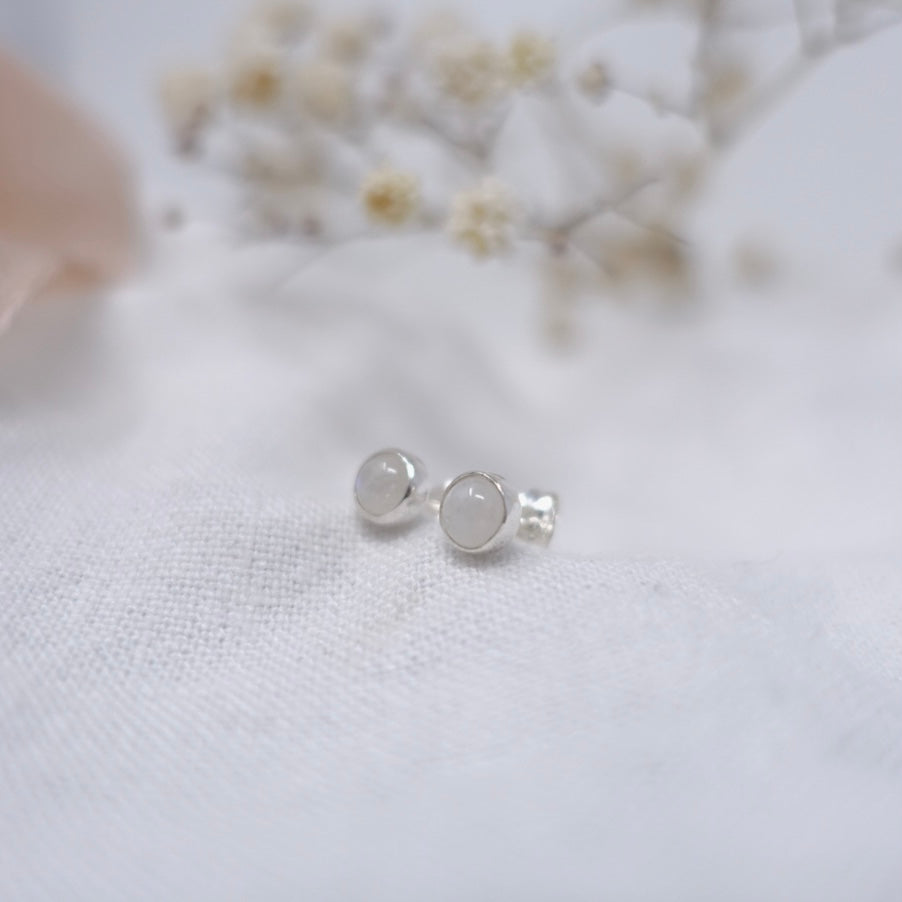 'Friendship/Connection' Rainbow Moonstone Stud Earrings