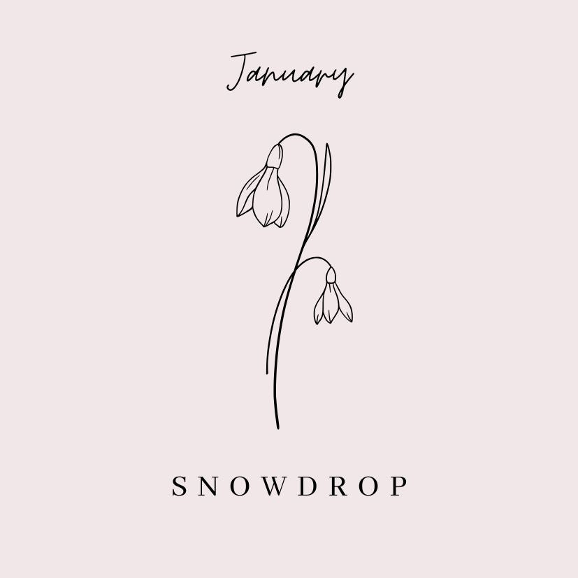 January Snowdrop Birth Flower Necklace