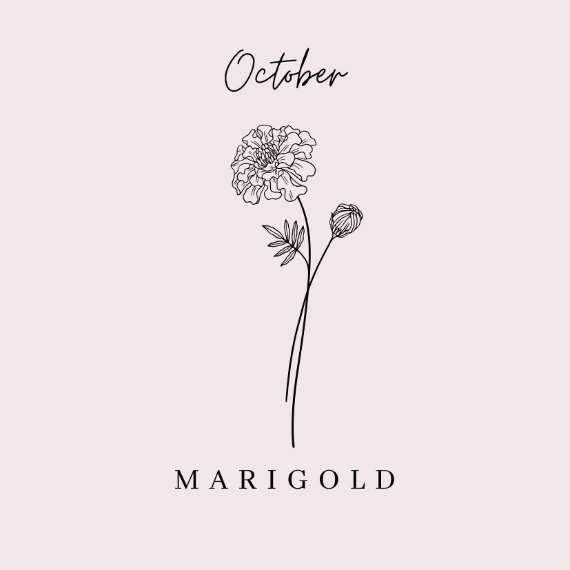 October Marigold Birth Flower Necklace