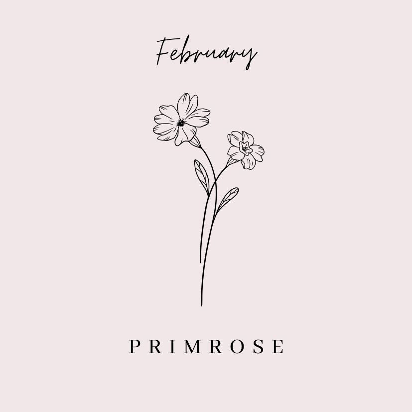 February Primrose Birth Flower Necklace