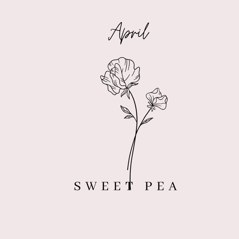 April Sweet Pea Birth Flower Necklace