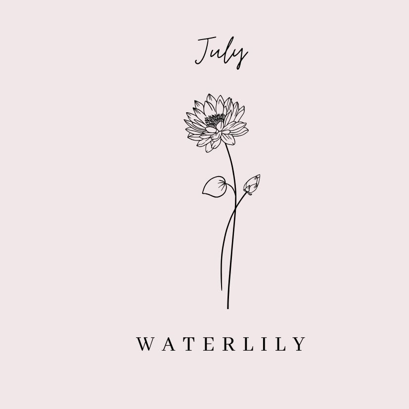 July Waterlily Birth Flower Necklace