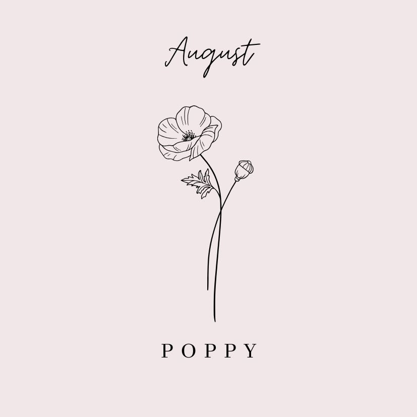 August Poppy Birth Flower Necklace