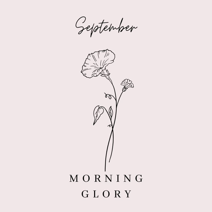 September Morning Glory Birth Flower Necklace