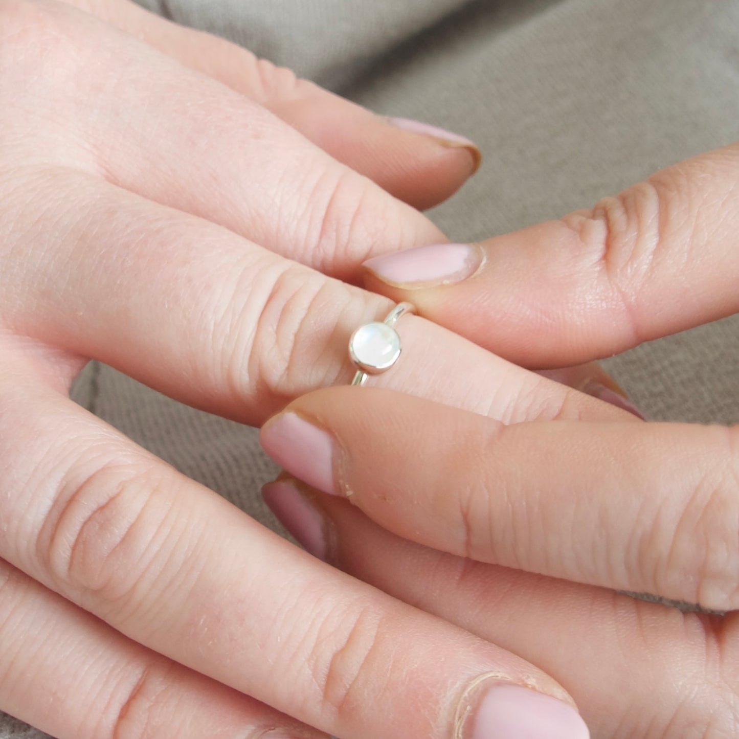 'Friendship/Connection' Moonstone Stacking Ring