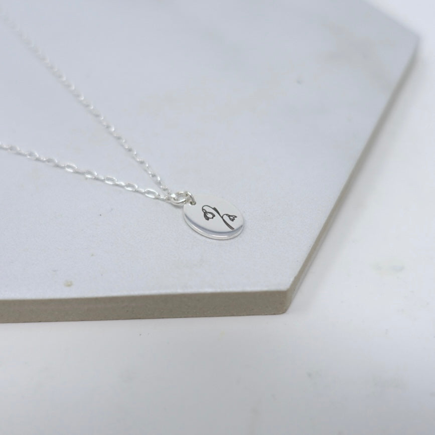 January Snowdrop Birth Flower Necklace