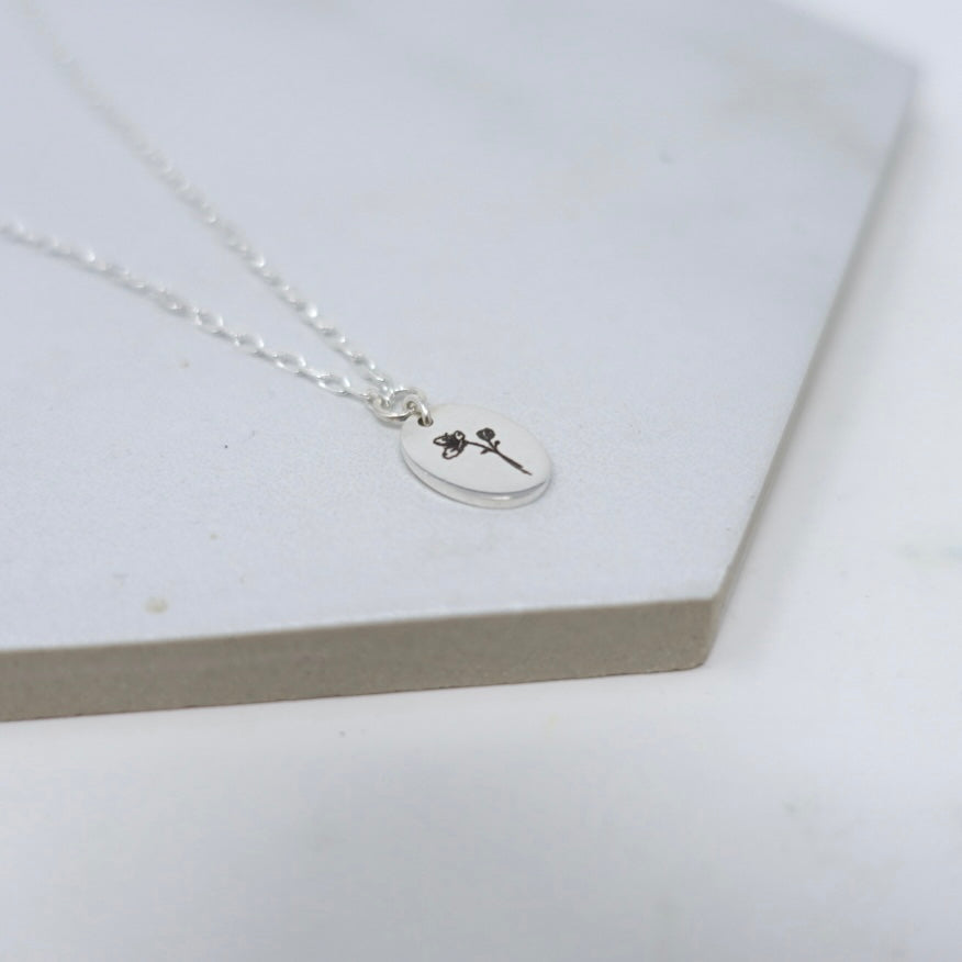 March Cherry Blossom Birth Flower Necklace