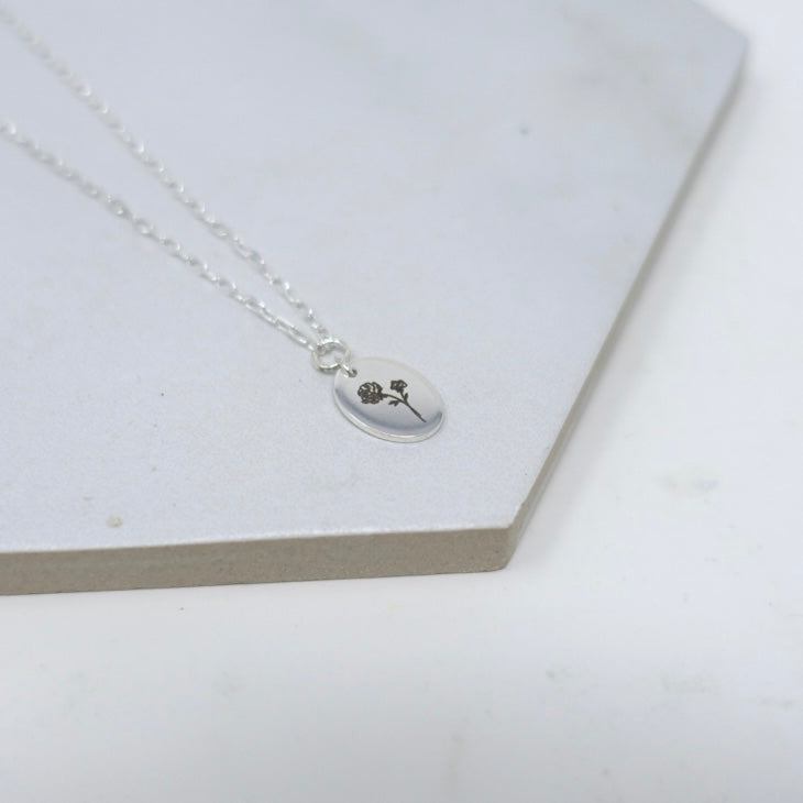 April Sweet Pea Birth Flower Necklace