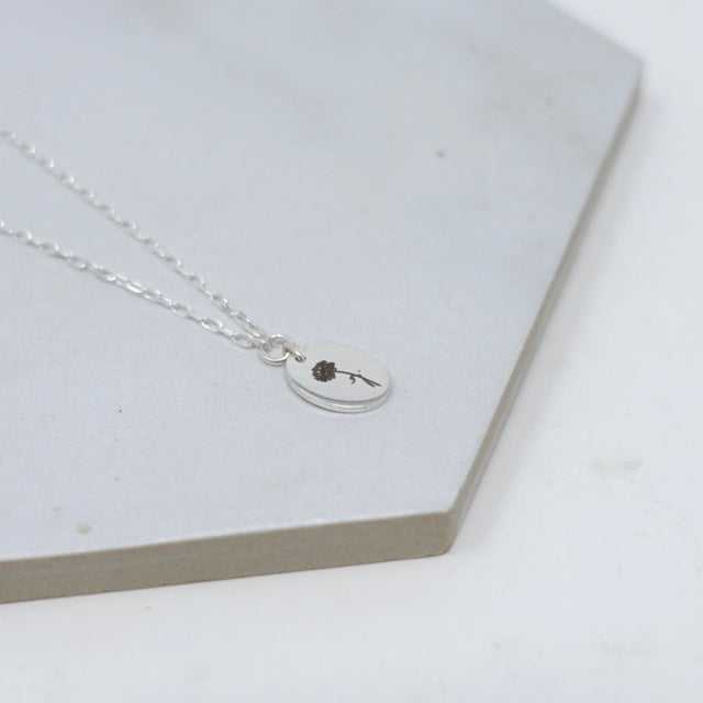 July Waterlily Birth Flower Necklace