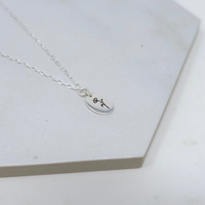 September Morning Glory Birth Flower Necklace