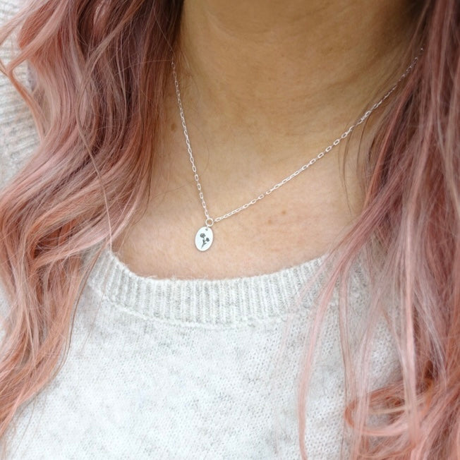 February Primrose Birth Flower Necklace