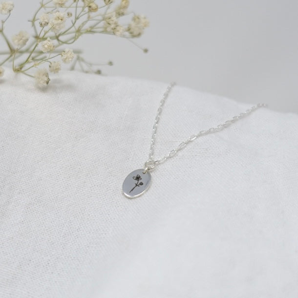 March Cherry Blossom Birth Flower Necklace