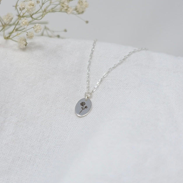 April Sweet Pea Birth Flower Necklace