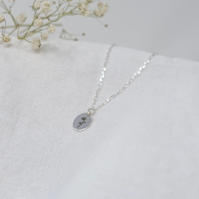 September Morning Glory Birth Flower Necklace