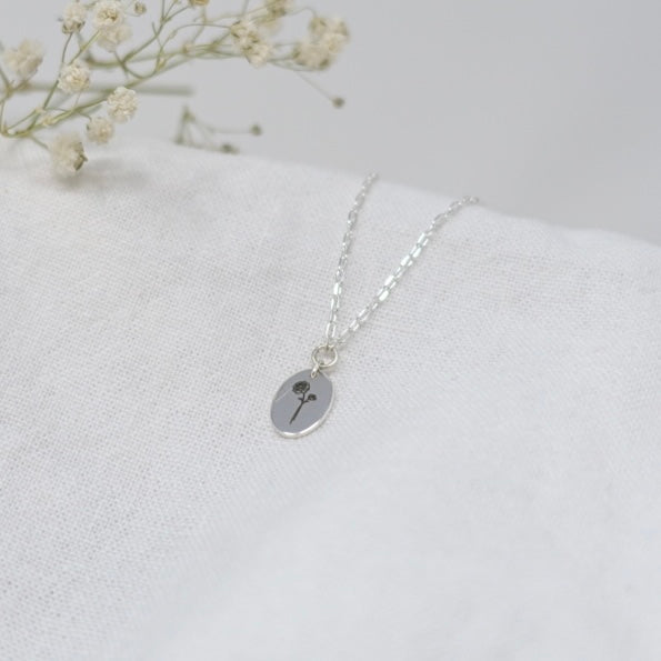 November Peony Birth Flower Necklace