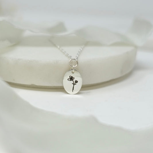 March Cherry Blossom Birth Flower Necklace