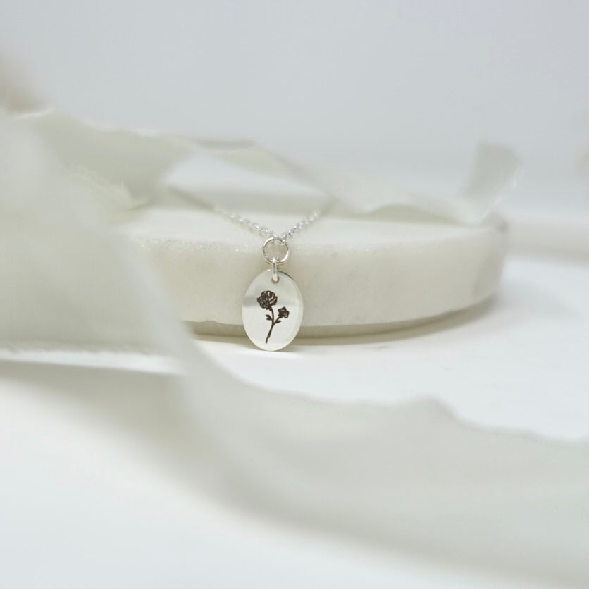 April Sweet Pea Birth Flower Necklace