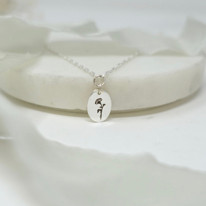 September Morning Glory Birth Flower Necklace