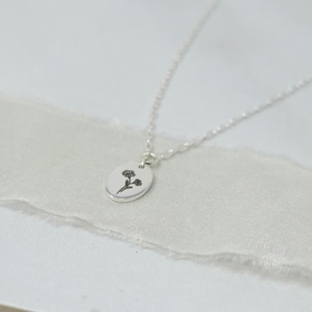 February Primrose Birth Flower Necklace
