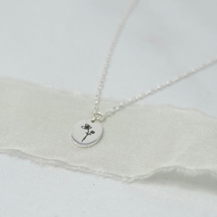 March Cherry Blossom Birth Flower Necklace