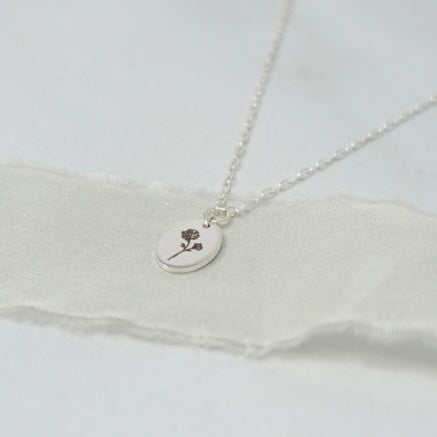 April Sweet Pea Birth Flower Necklace
