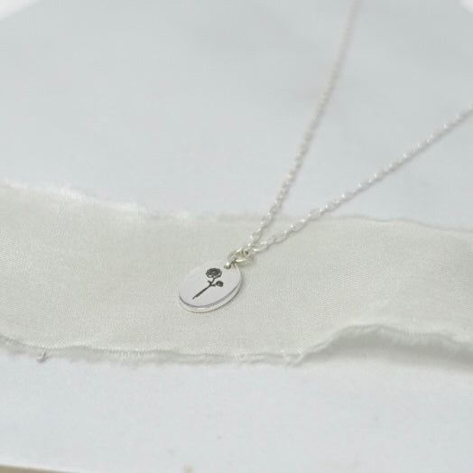 November Peony Birth Flower Necklace