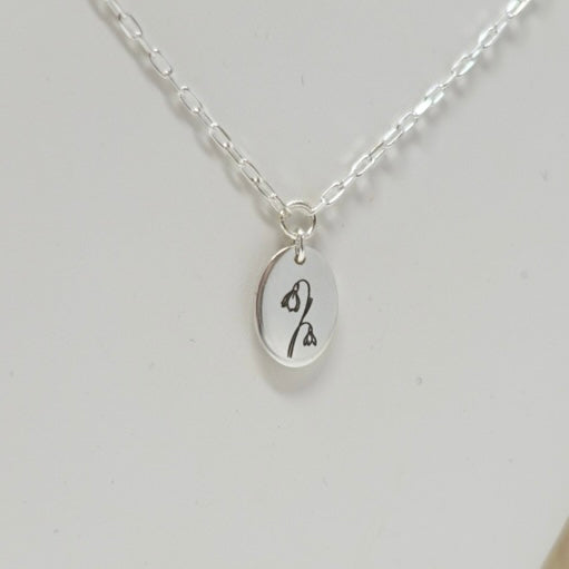 January Snowdrop Birth Flower Necklace