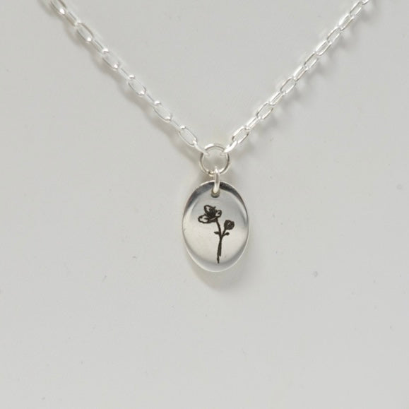March Cherry Blossom Birth Flower Necklace