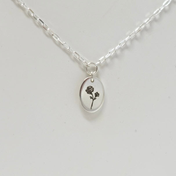 April Sweet Pea Birth Flower Necklace