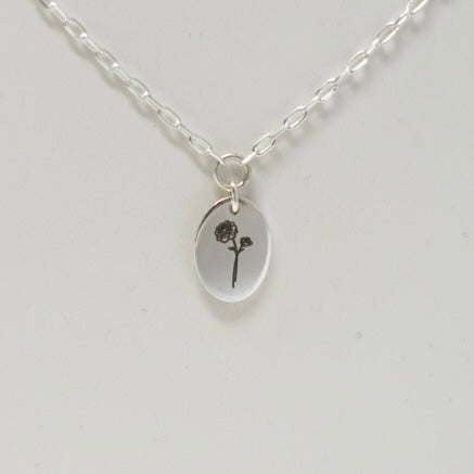 November Peony Birth Flower Necklace