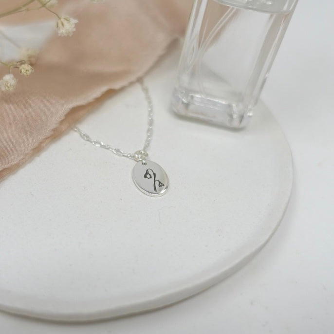 January Snowdrop Birth Flower Necklace