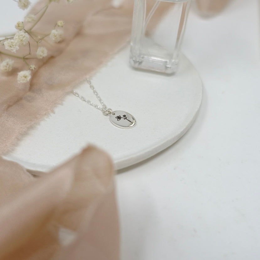 March Cherry Blossom Birth Flower Necklace