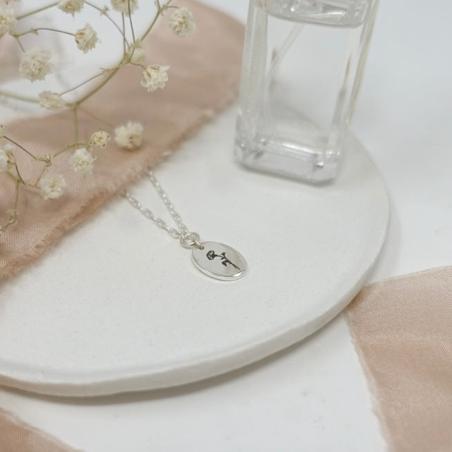 September Morning Glory Birth Flower Necklace