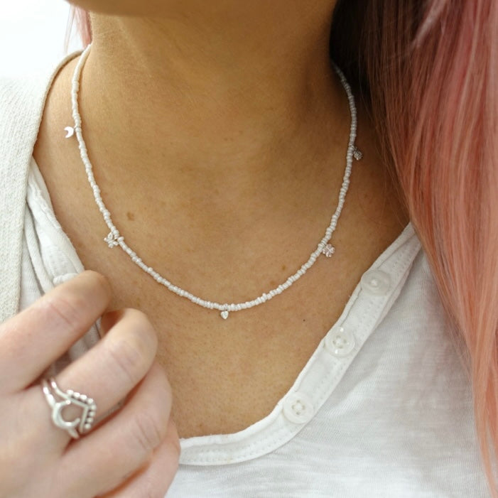 "Dear Younger Me" Beaded Charm Necklace