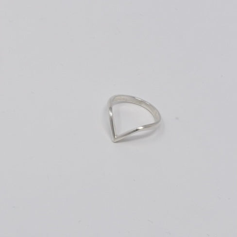 Sterling Silver wishbone ring on a white background
